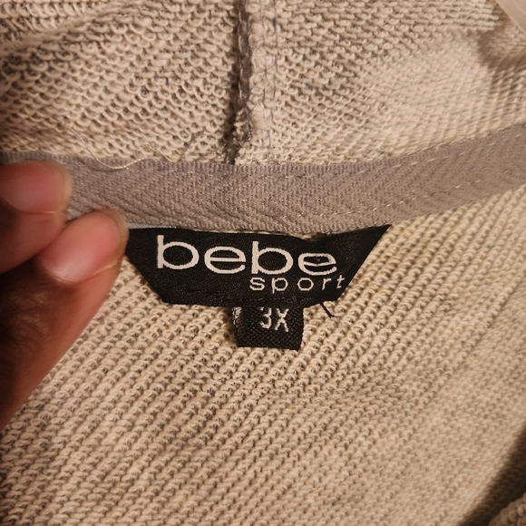 Bebe Sport Gray Multicolor Logo Full Zip Hooded Jacket Sz 3X NWT - Picture 3 of 11